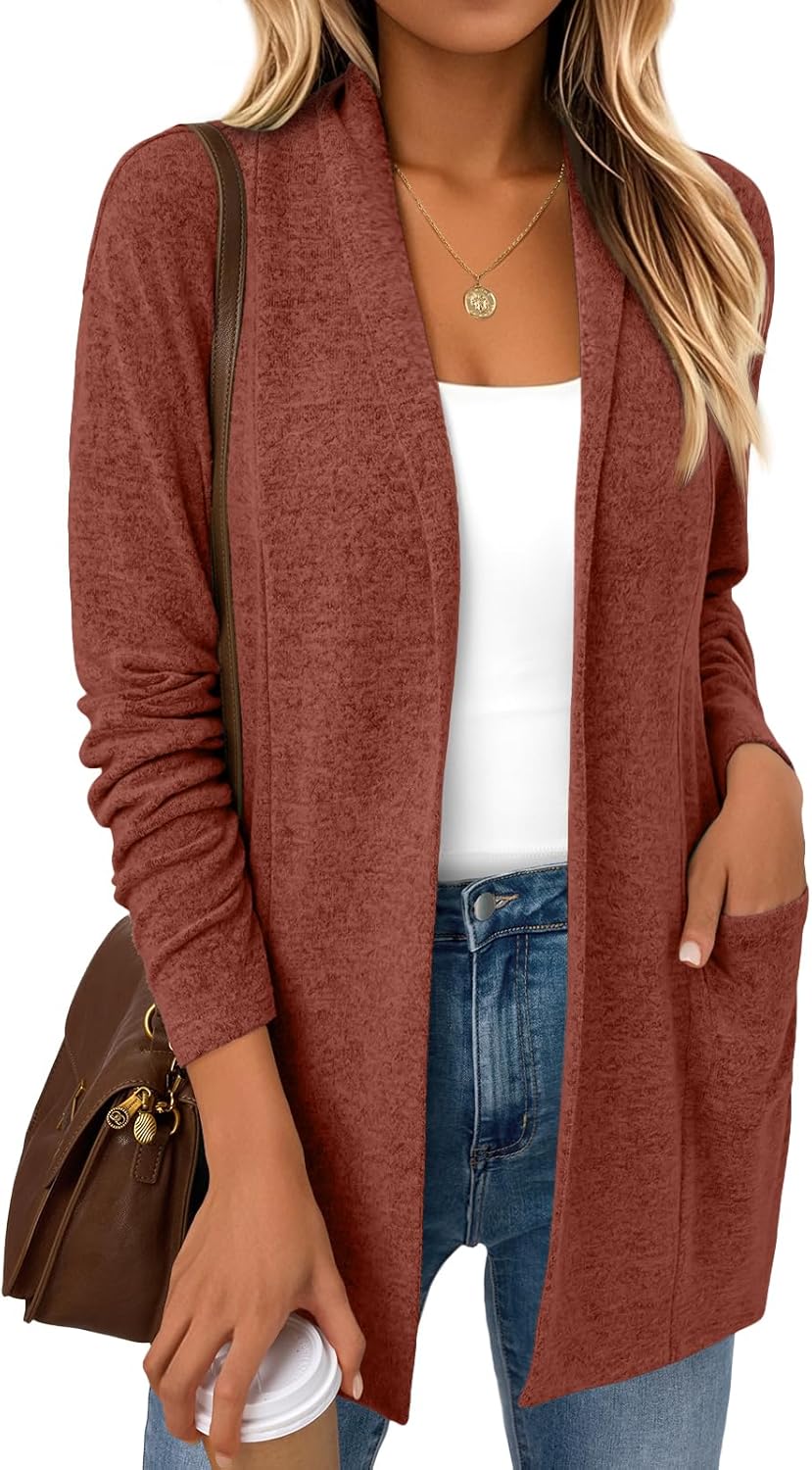 LILLUSORY Cardigan Sweaters for Women Lightweight Open Front Cardigans Casual Loose 2025 Fall Sweater with Pockets