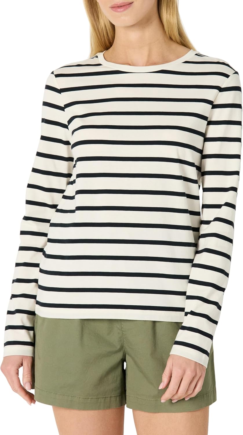 Amazon Essentials Womens Regular-Fit Long-Sleeve Crewneck T-Shirt (Available in Plus Size)