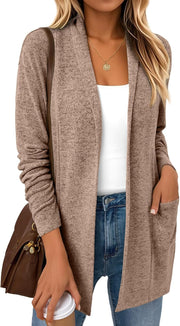 LILLUSORY Cardigan Sweaters for Women Lightweight Open Front Cardigans Casual Loose 2025 Fall Sweater with Pockets