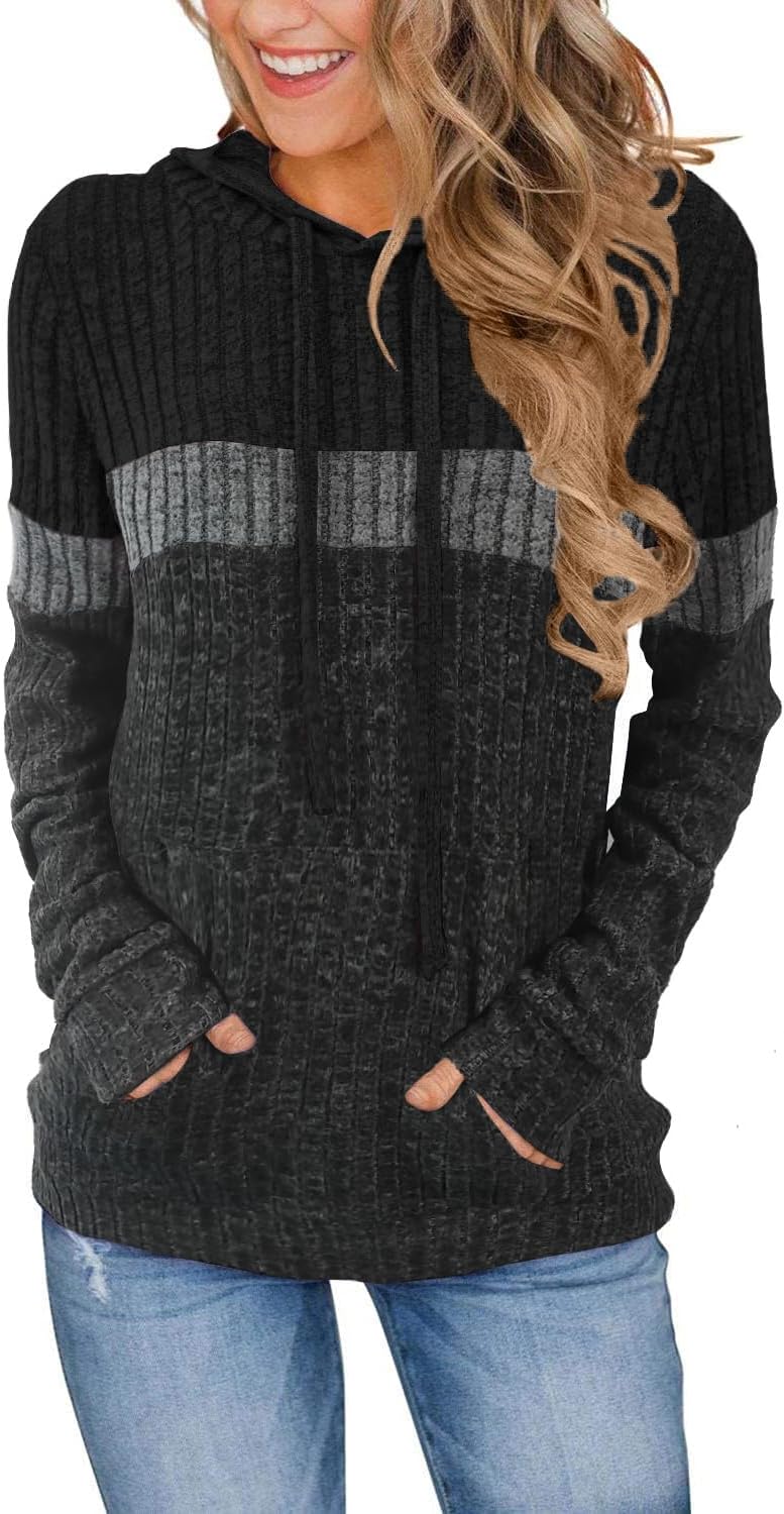 Lylinan Womens Cozy Textured Sweaters Fall Fashion Hoodies Trendy Outfits S-XXL