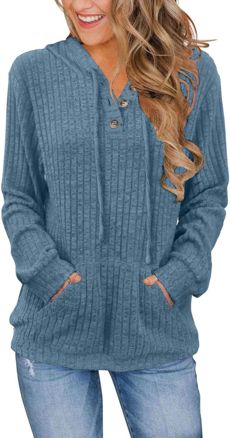 JomeDesign Womens Sweaters Fall Long Sleeve Hoodie Laides Sweatshirts Loose Casual Fashion Clothes S-2XL