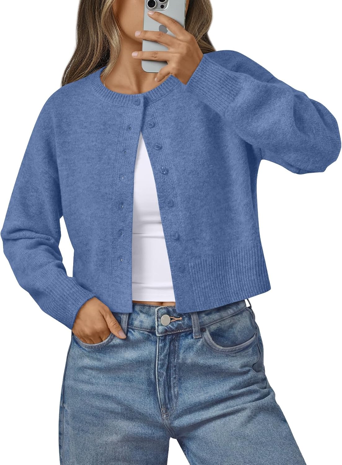 LILLUSORY Womens Cropped Cardigan Sweaters Lightweight Fall Crop Cotton Knit Y2k Outfits Fashion Button Up Clothes 2025