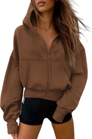 PRETTYGARDEN Women's Zip Up Y2K Hoodies 2025 Fall Fashion Long Sleeve Hooded Fleece Sweatshirts Casual Jacket Winter Clothes