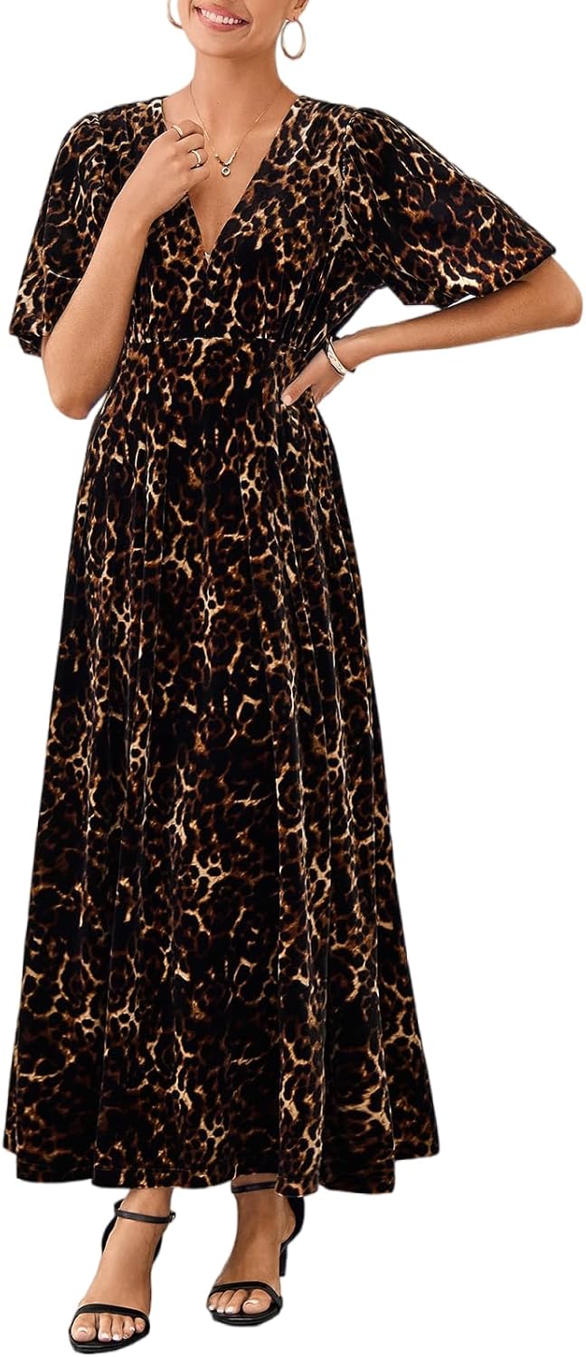 Sissyaki Women's Velvet Formal Dresses for Wedding Guest 2025 Fall Winter Dress