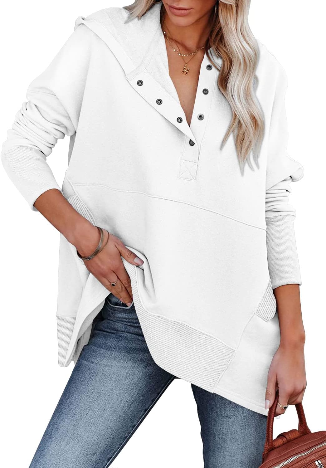 onlypuff Oversized Pulllover Hoodies for Women Fall Fashion Sweatshirts Teen Girls Hooded Tunic Tops