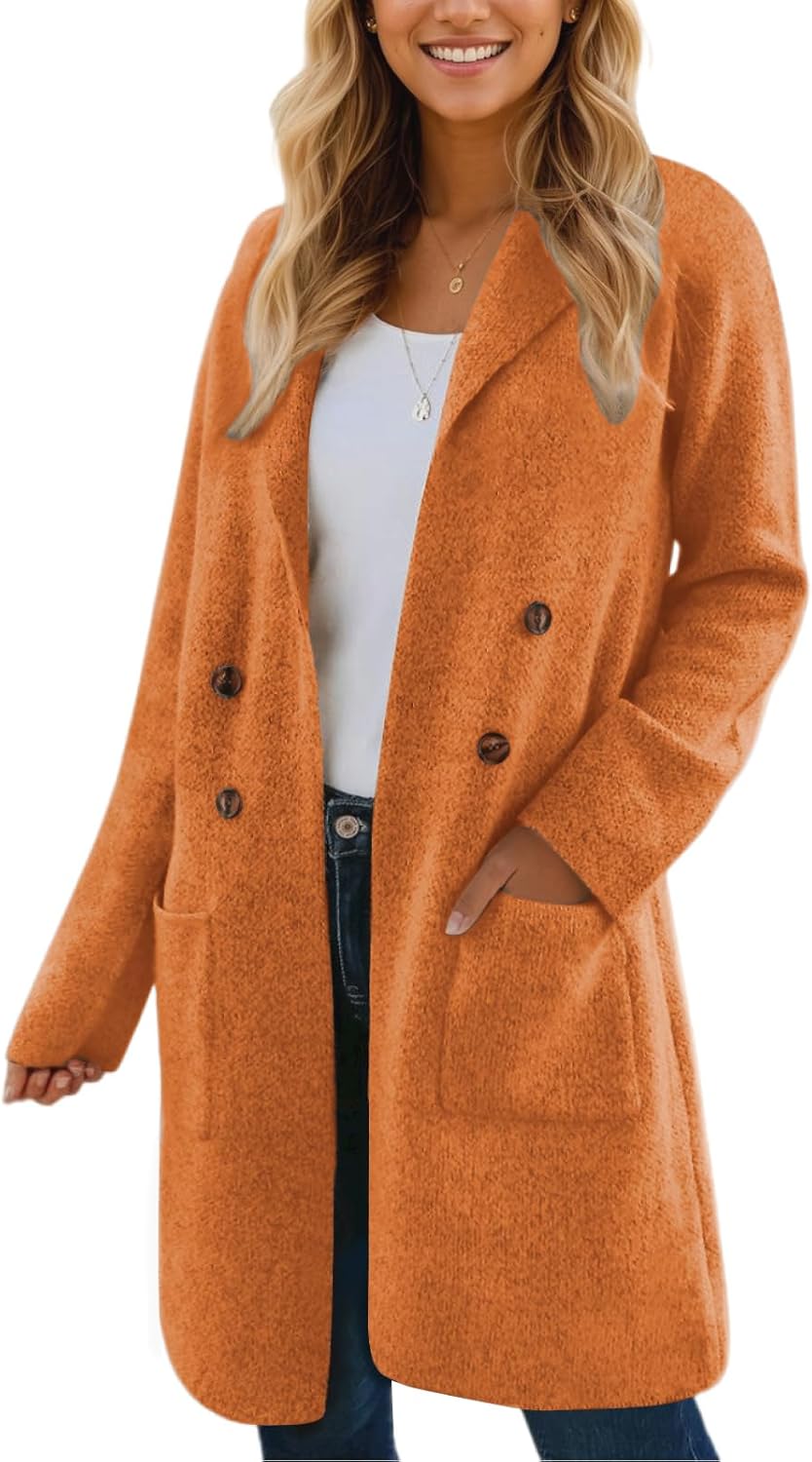 CiCiBird Women Fall Long Cardigan Sweater Trendy Knit Jacket Coat Dressy Blazer Coatigan