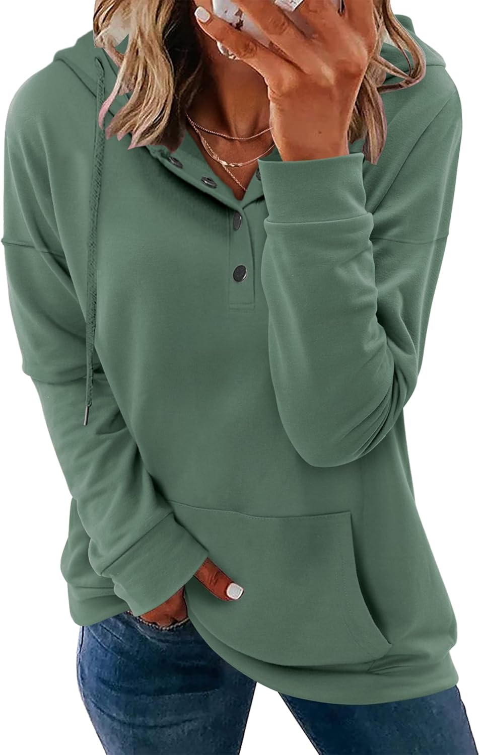 VIEACTIVEWEAR Hoodie for Women Tie Dye Sweatshirt Button Down Tops Casual Long Sleeve Oversize Pullover