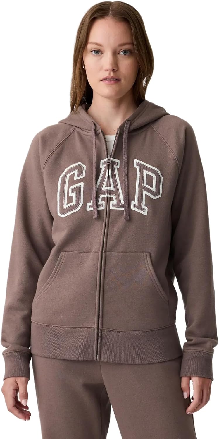 GAP womens Logo Hoodie Hooded Full Zip Sweatshirt