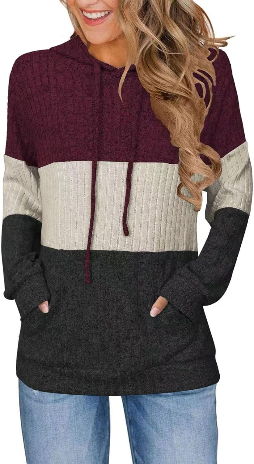 Hoodies for Women Casual Long Sleeve Drawstring Loose Fit Pullover Sweaters Tops for Women Trendy 2025 Fall Fashion
