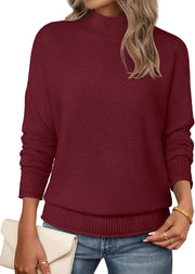 MEROKEETY Women's Turtleneck Long Sleeve Sweater 2025 Fall Cozy Knit Loose Casual Trendy Pullover Tops Winter Clothes