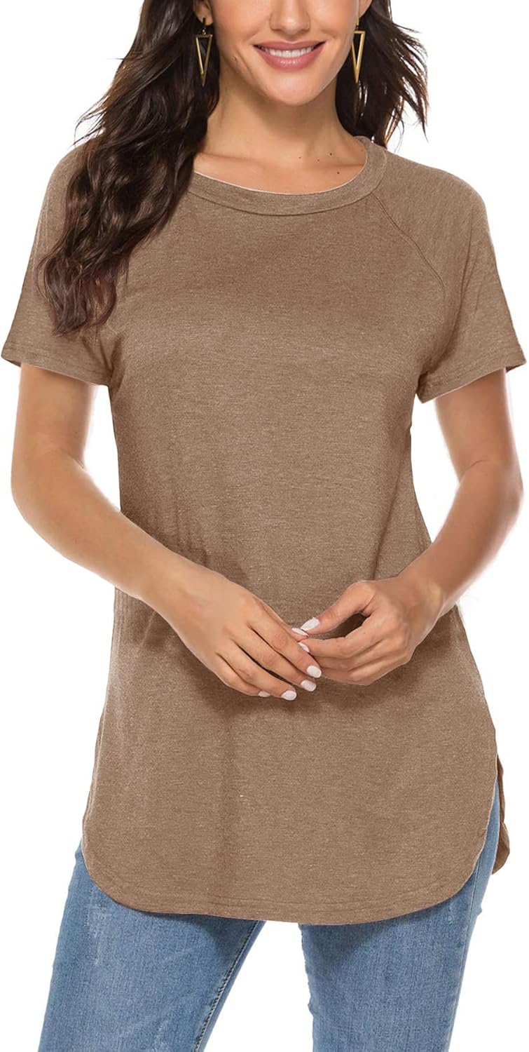 Newchoice Women's Casual Batwing Long Sleeve T Shirt Round Neck Basic Loose Tunic Tops