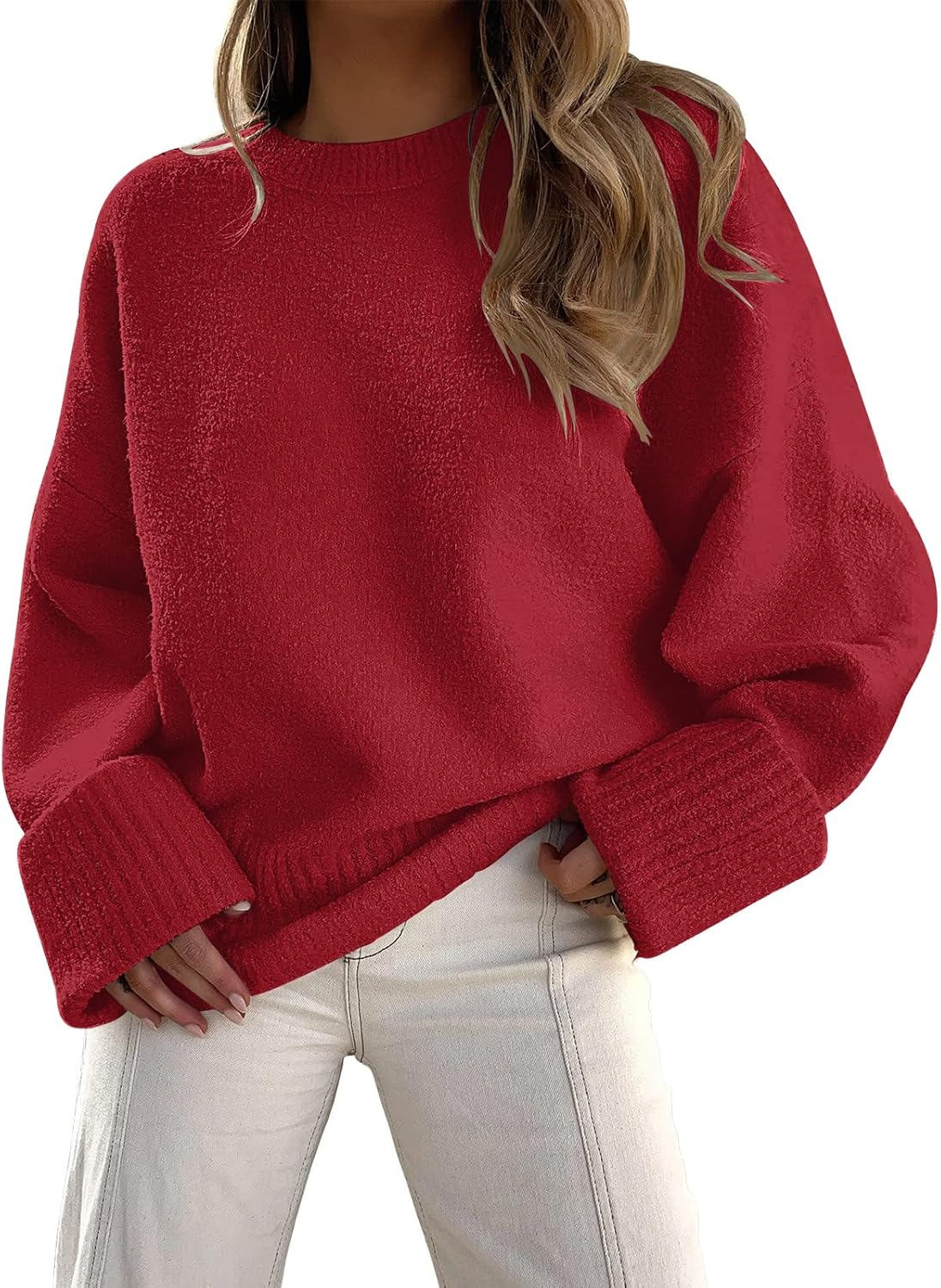 LILLUSORY Women's Oversized Sweaters Fuzzy Chunky Warm Pullover Sweater