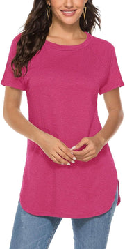 Newchoice Women's Casual Batwing Long Sleeve T Shirt Round Neck Basic Loose Tunic Tops