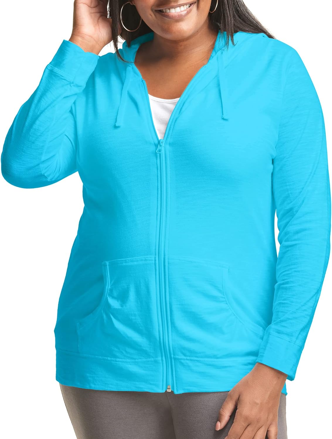 Just My Size Women's Full Zip Jersey Hoodie