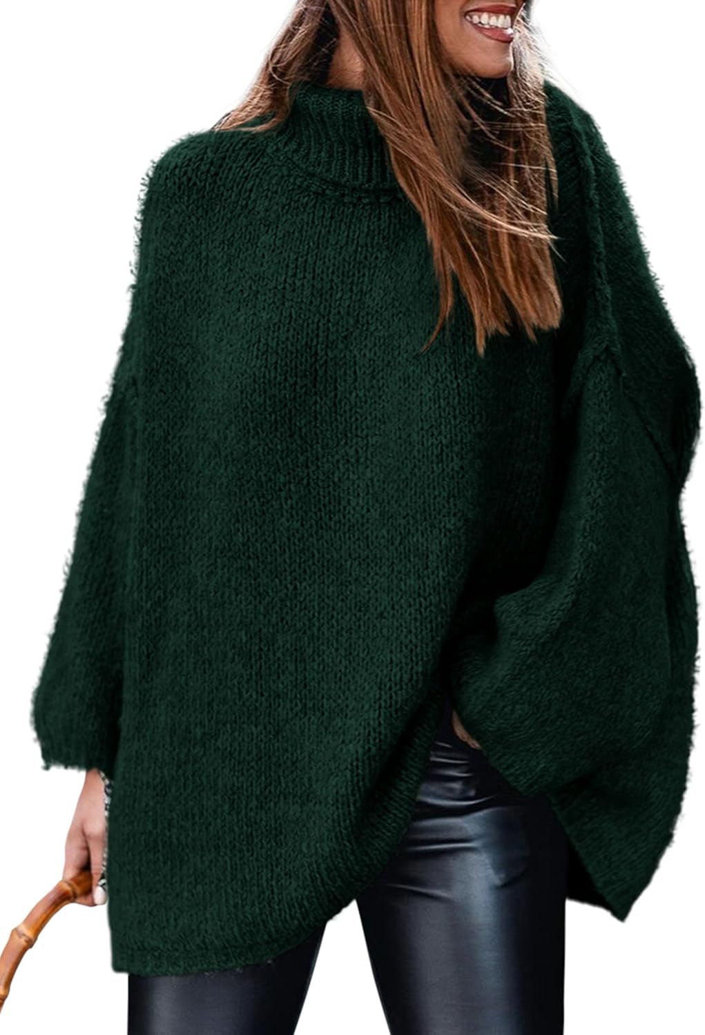 PRETTYGARDEN Women's 2025 Fall Turtleneck Oversized Sweaters Long Sleeve Chunky Knit Pullover Tops Winter Fashion Clothes