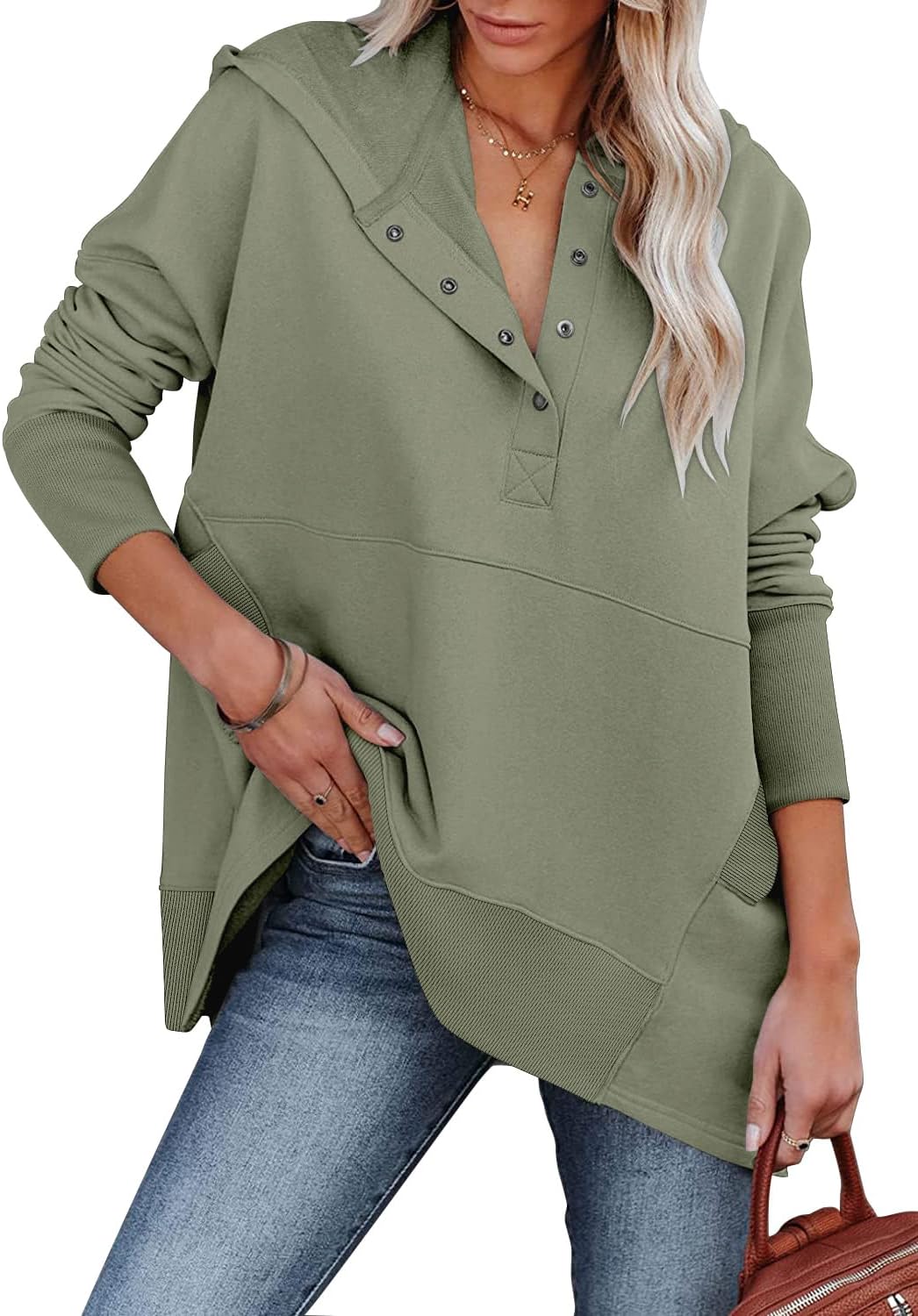 onlypuff Oversized Pulllover Hoodies for Women Fall Fashion Sweatshirts Teen Girls Hooded Tunic Tops