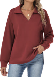 Womens Sweatshirts Airlayer Tunic Tops Long Sleeve Hoodies V Neck Loose Pullover Sweaters 2025 Fall Fashion Outfits