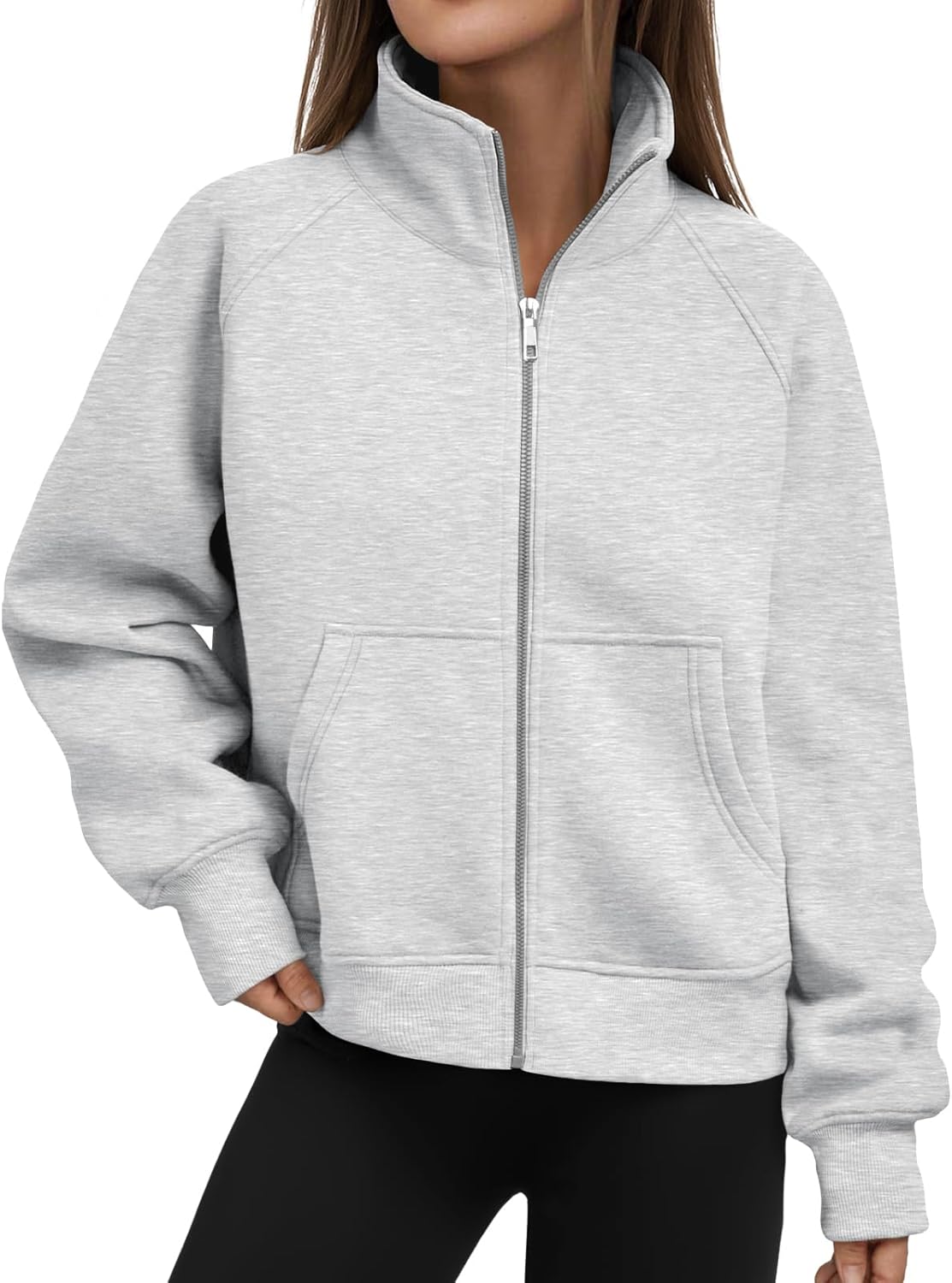 Trendy Queen Womens Sweatshirts Zip Up Hoodies Cropped Crewneck Pullover Casual Jackets Y2k Clothes Fall Fashion Outfits 2025