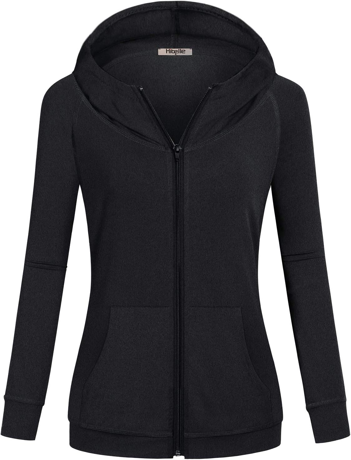 Hibelle Women's Full-Zip Fleece Lined Hoodie Sports Sweatshirts with Handy Pockets & Inside Pocket