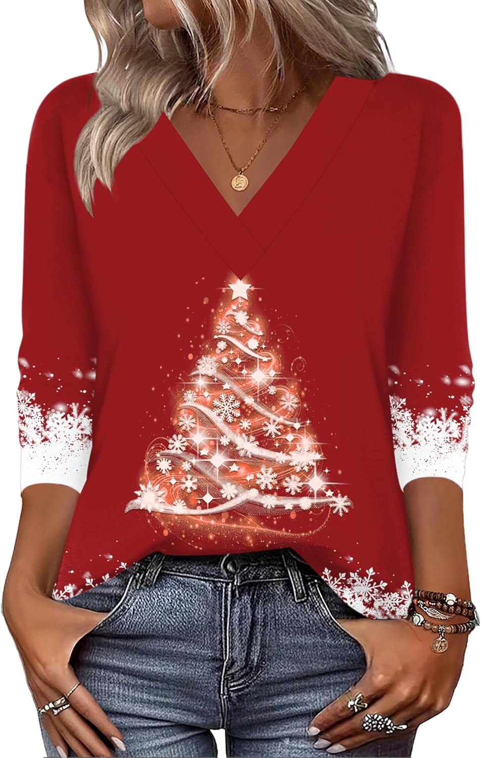 Zeagoo Women Long Sleeve Tops Dressy Casual V Neck Tshirts Basics Tee 2025 Fall Trendy Clothes S-2XL