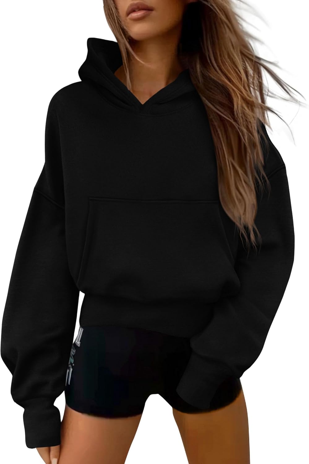 PRETTYGARDEN Women's 2025 Fall Hooded Sweatshirts Long Sleeve Half Zip Cropped Hoodies Pullover Winter Fashion Clothes