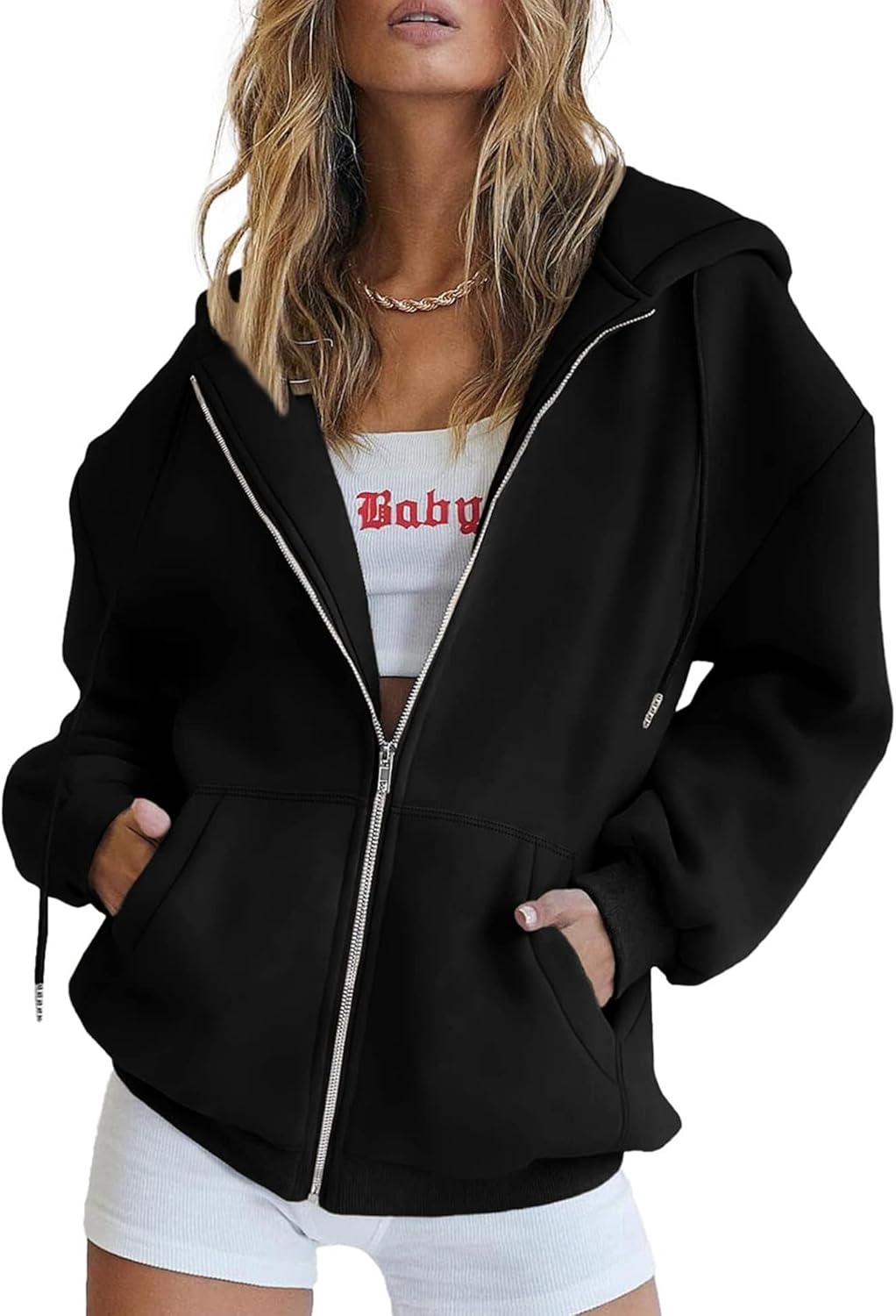 PRETTYGARDEN Women's 2025 Zip Up Y2K Hoodies Casual Long Sleeve Sweatshirts Fall Spring Track Jackets with Pockets