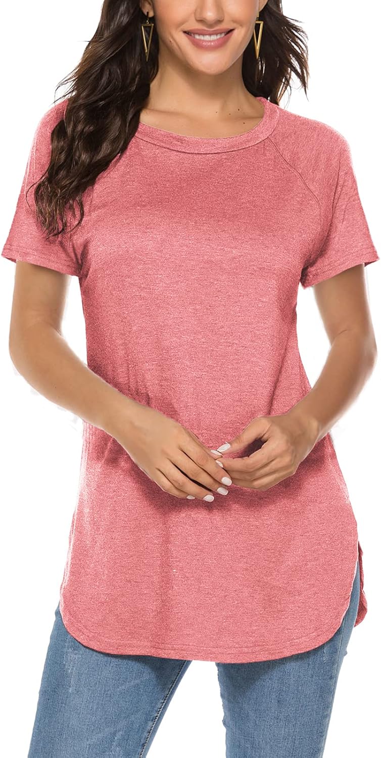 Newchoice Women's Casual Batwing Long Sleeve T Shirt Round Neck Basic Loose Tunic Tops