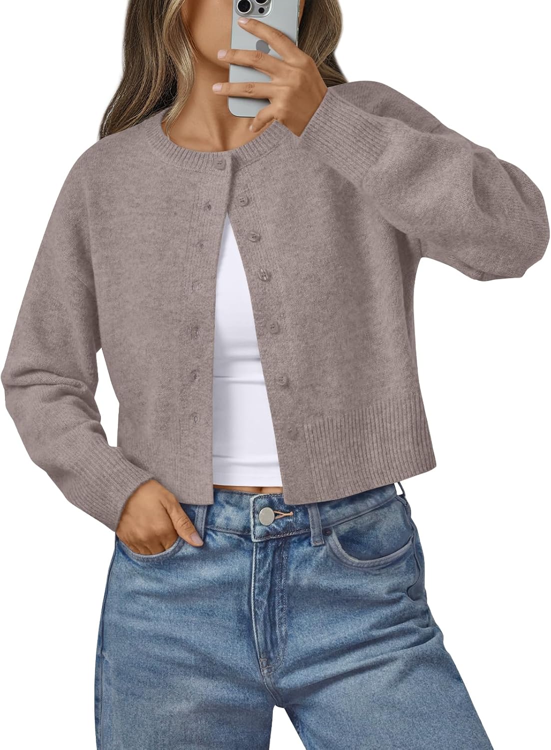LILLUSORY Womens Cropped Cardigan Sweaters Lightweight Fall Crop Cotton Knit Y2k Outfits Fashion Button Up Clothes 2025