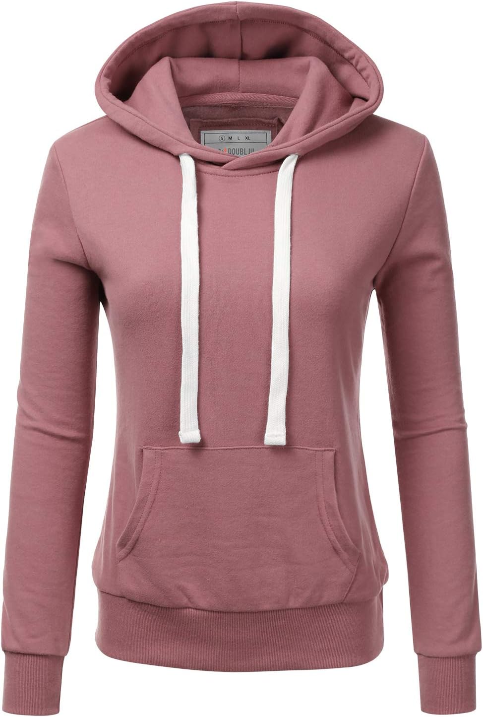 DOUBLJU Basic Lightweight Pullover Sweater Top Essential Comfy Casual Hoodie Sweatshirt for Womens Clothes with Plus Size
