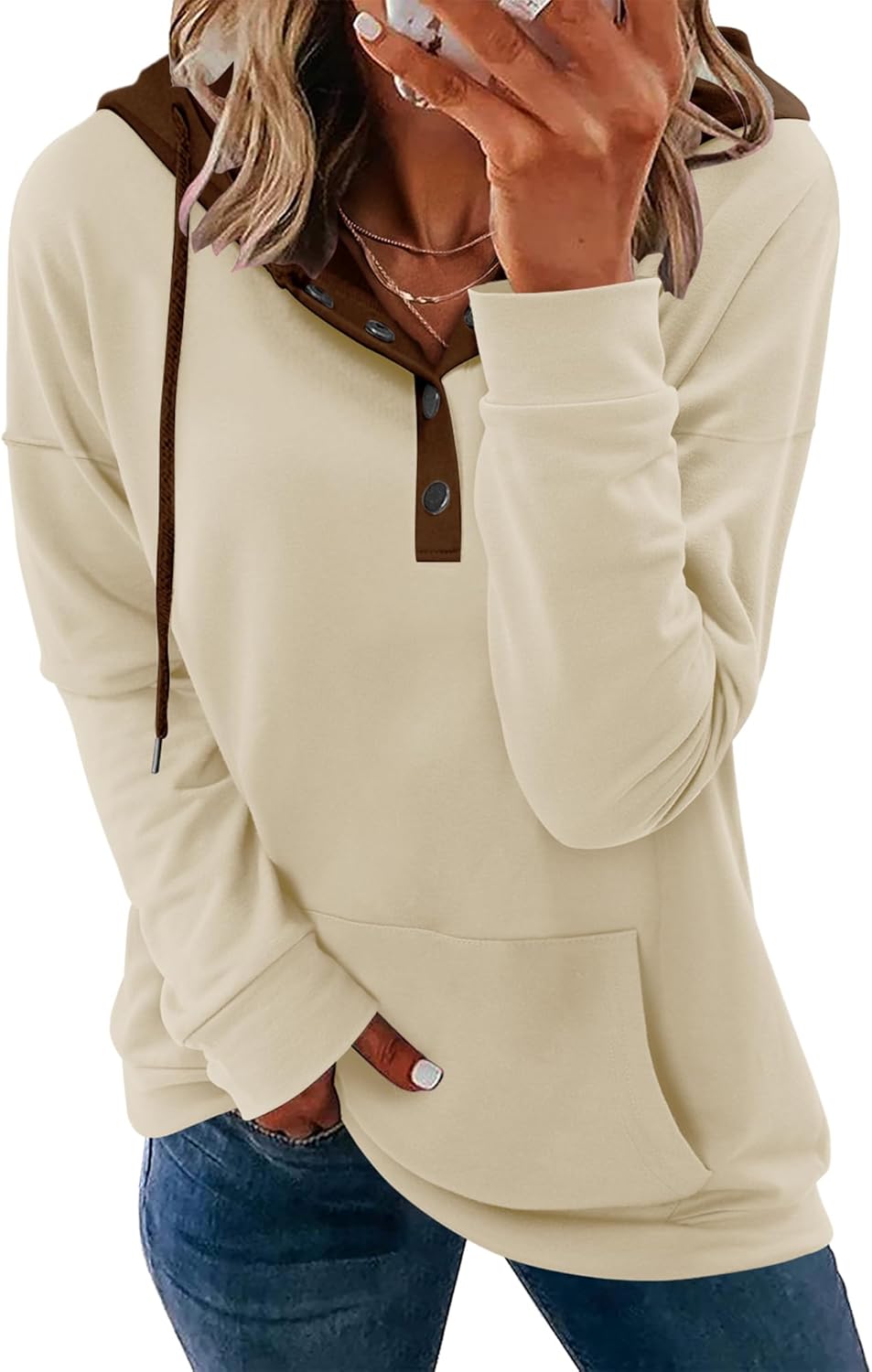 VIEACTIVEWEAR Hoodie for Women Tie Dye Sweatshirt Button Down Tops Casual Long Sleeve Oversize Pullover