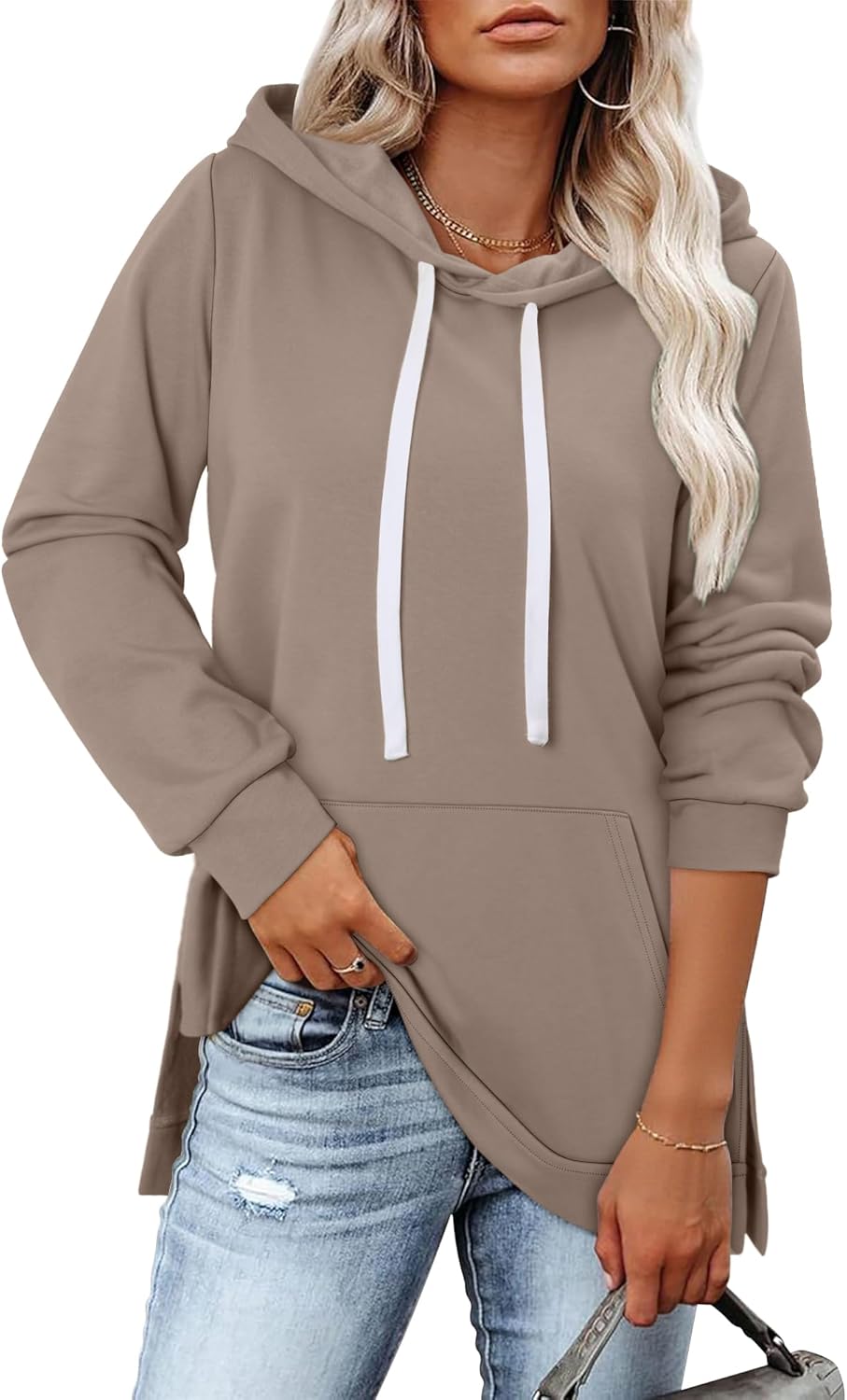 KISSMODA Womens Casual Hoodies Long Sleeve Sweatshirts Comfy Pullover Fleece Sweaters Winter Fall Outfits Fashion Clothes