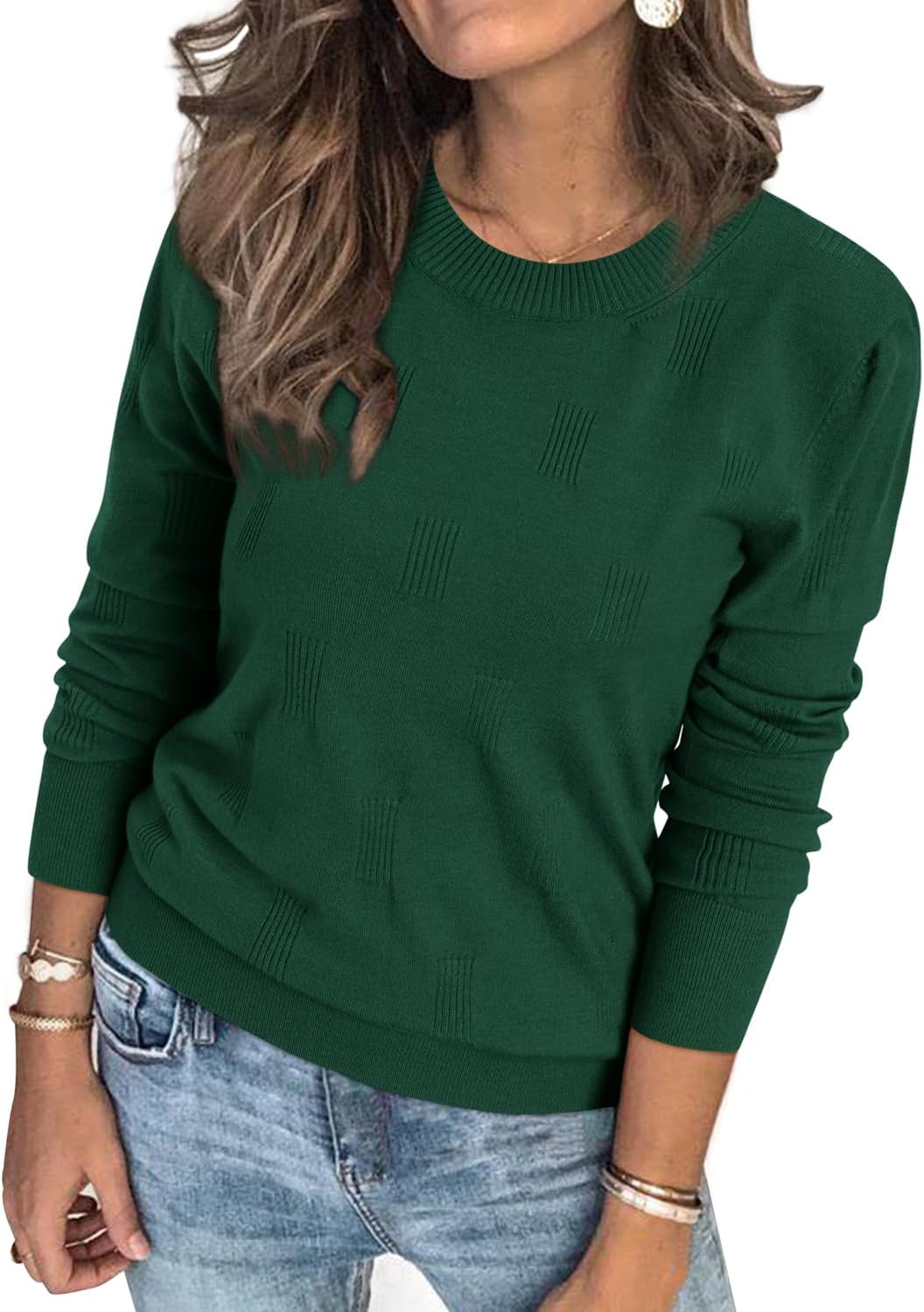 Arach&Cloz Women's Soft Knit Sweater Fall Dressy Casual Pullover Tops