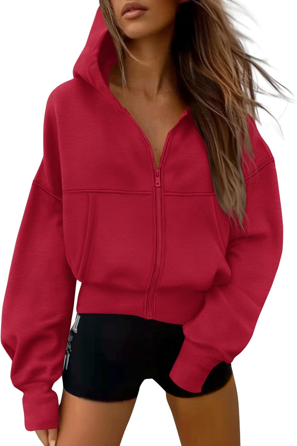 PRETTYGARDEN Women's Zip Up Y2K Hoodies 2025 Fall Fashion Long Sleeve Hooded Fleece Sweatshirts Casual Jacket Winter Clothes