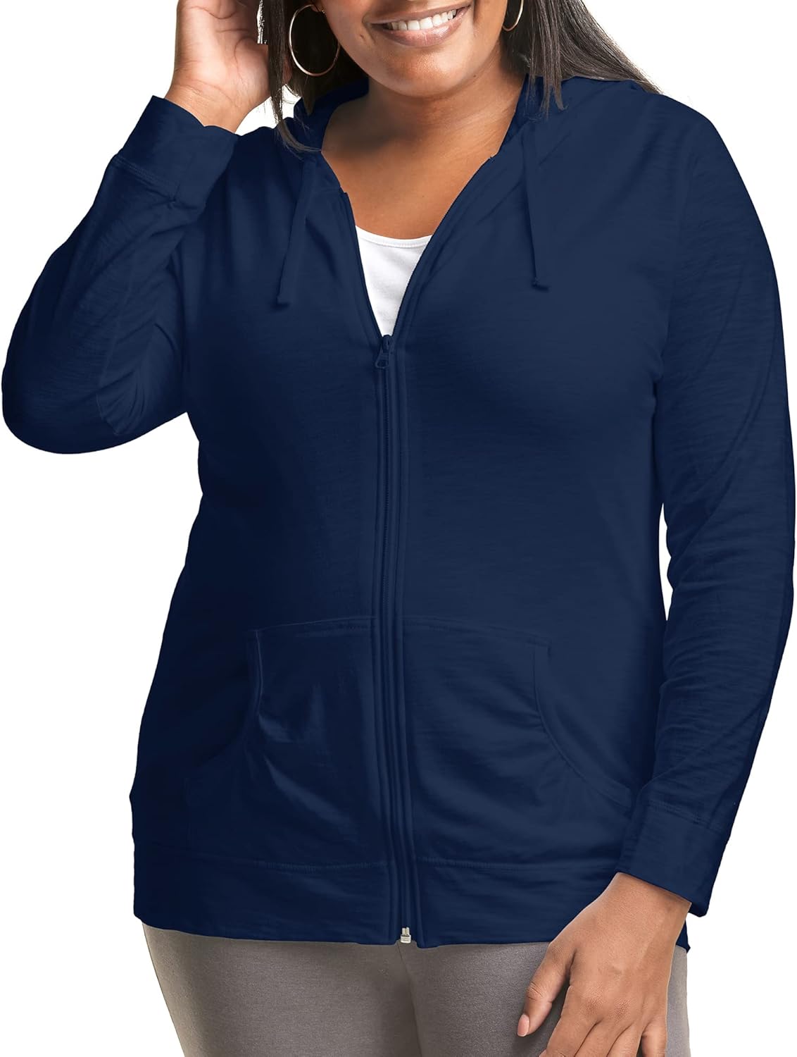 Just My Size Women's Full Zip Jersey Hoodie