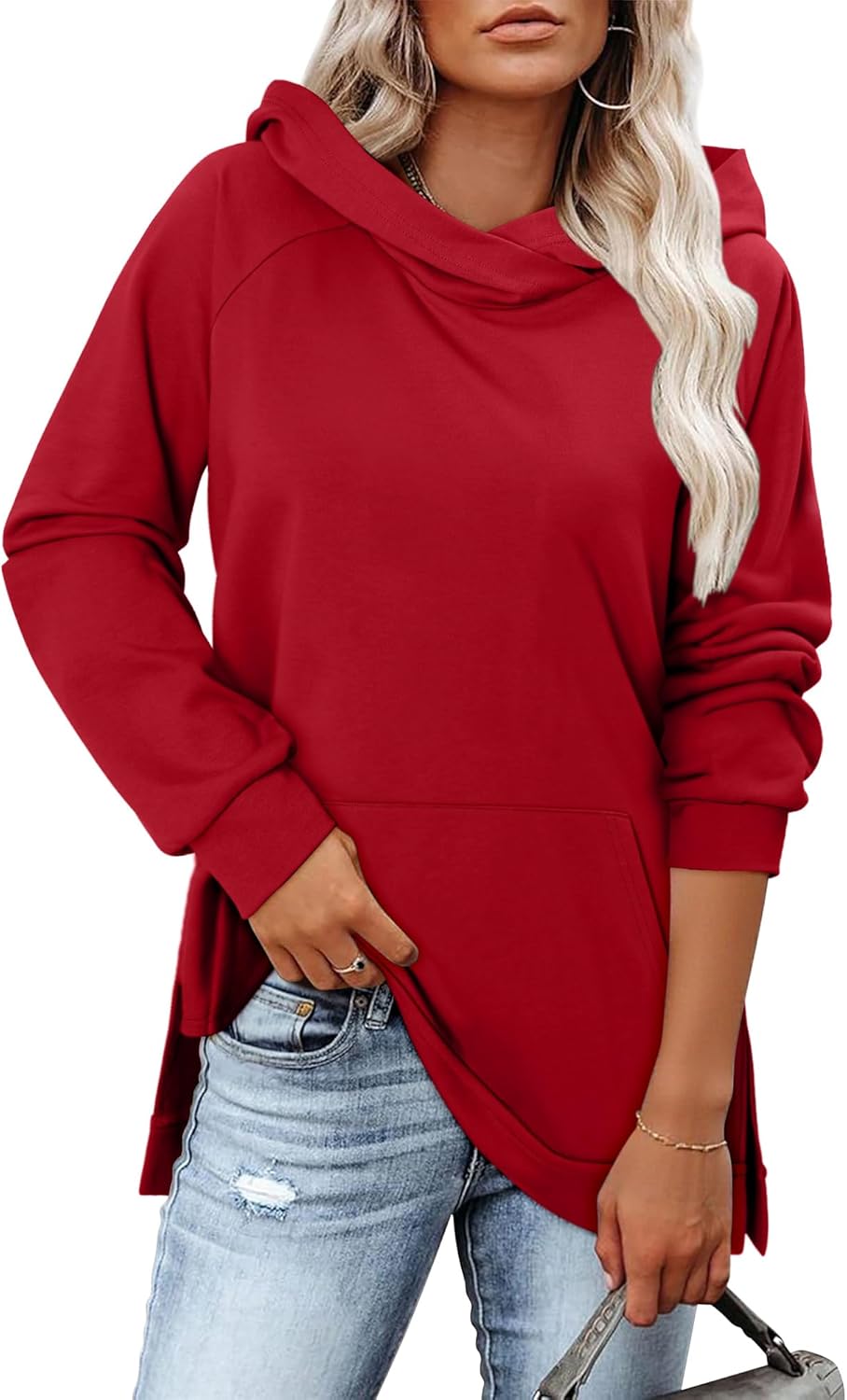 KISSMODA Womens Casual Hoodies Long Sleeve Sweatshirts Comfy Pullover Fleece Sweaters Winter Fall Outfits Fashion Clothes