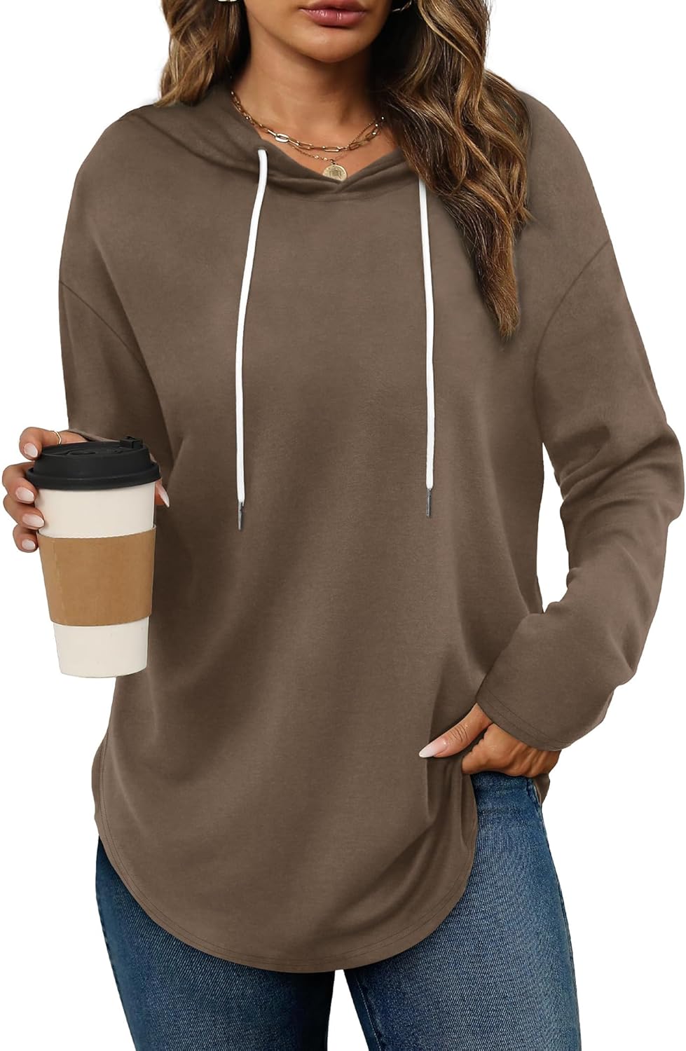 Bofell Hoodies for Women Long Sleeve Shirts Fall Clothes 2025 Outfits Crewneck Sweatshirts Winter Fashion Clothing