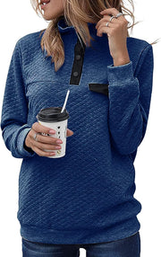 BTFBM Women Fashion Quilted Pattern Lightweight Zipper Long Sleeve Plain Casual Ladies Sweatshirts Pullovers Shirts Tops