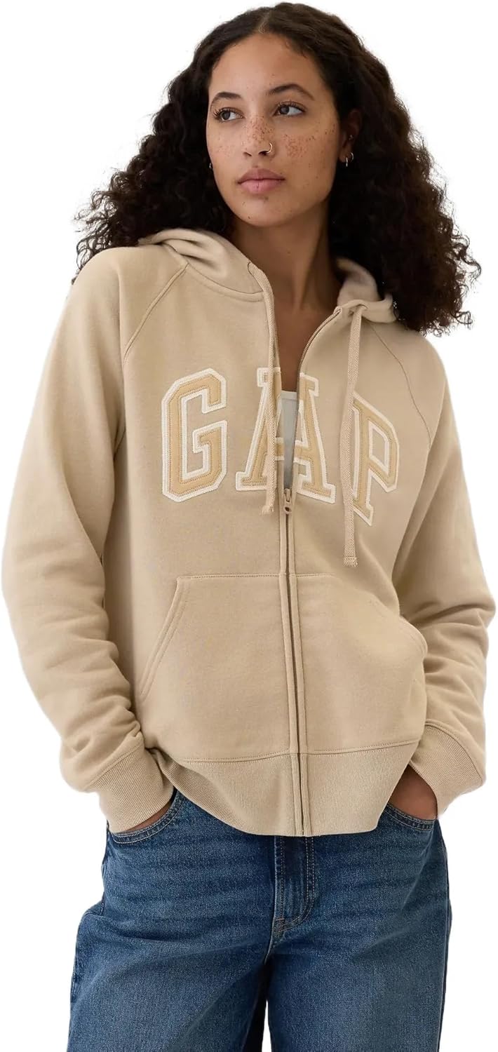 GAP womens Logo Hoodie Hooded Full Zip Sweatshirt
