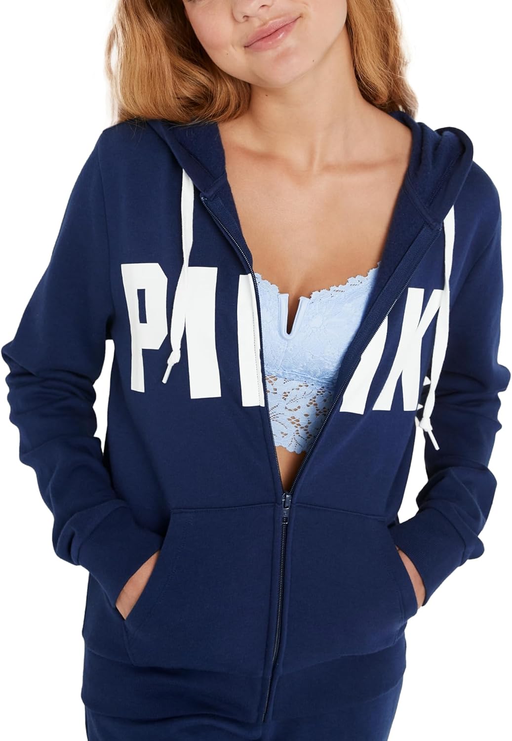 Victoria's Secret Women's PINK Logo Full Zip-up Sweatshirt (XS-XXL)