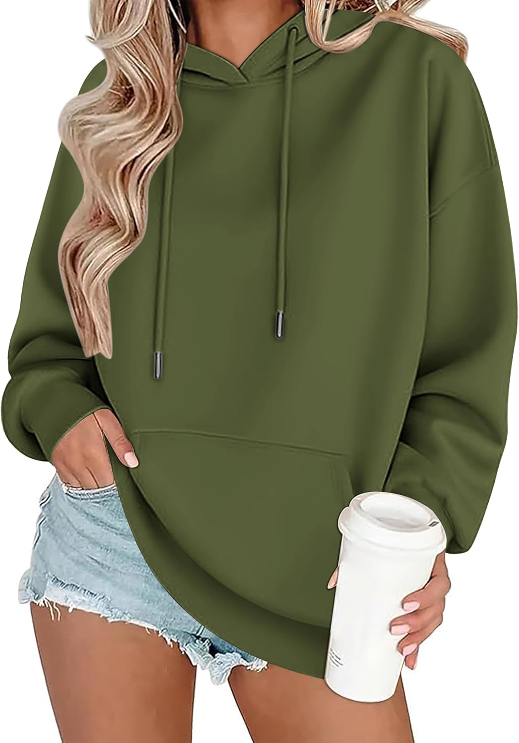 Zeagoo Womens Oversized Hoodies 2025 Fleece Sweatshirts Long Sleeve Pullover with Pocket Fall Winter Outfits Y2k Clothes