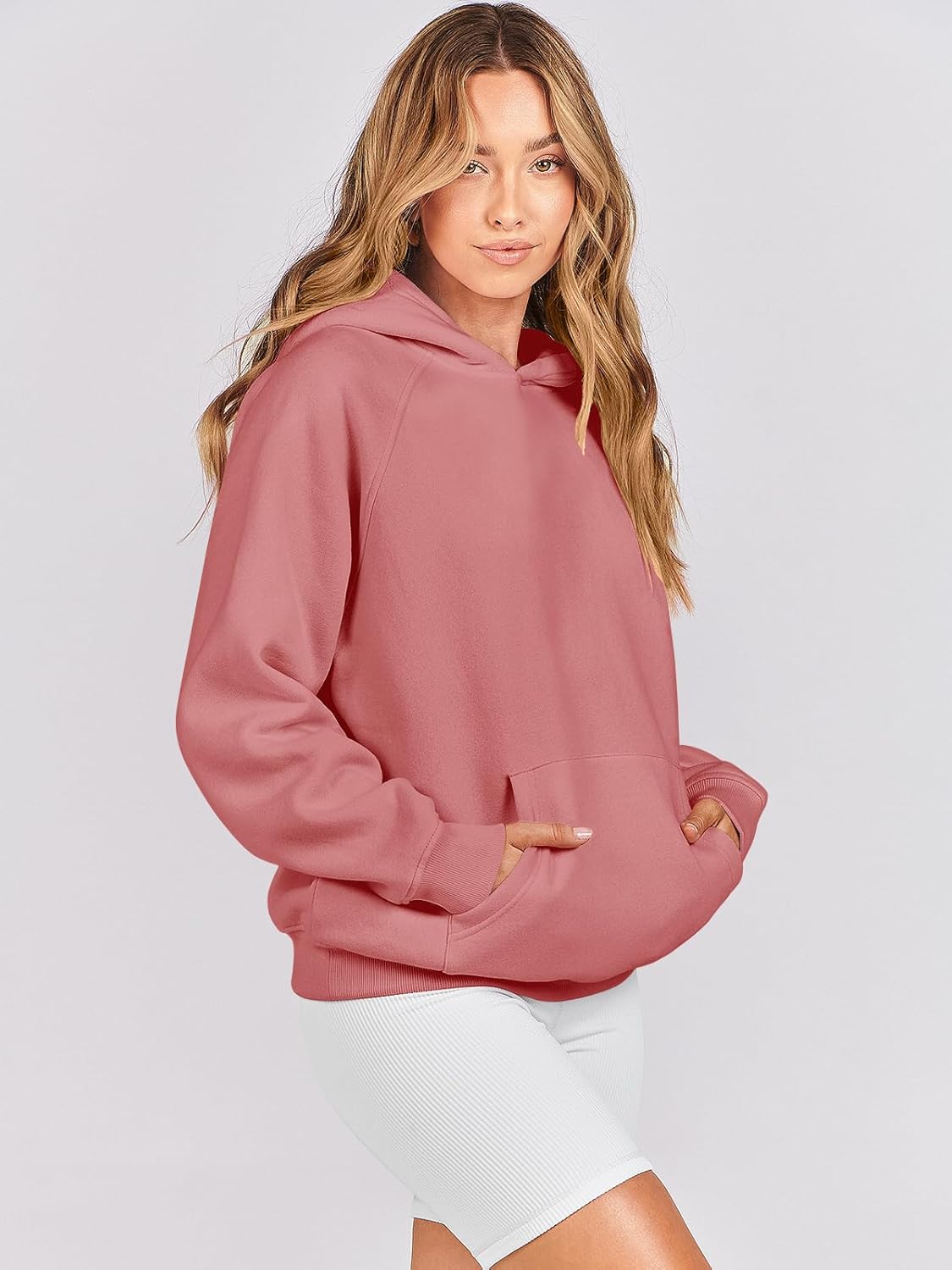 ANRABESS Women Hoodies Oversized Fleece Long Sleeve Comfy Casual Basic Pullover Sweatshirts 2025 Fall Outfits Y2K Clothes