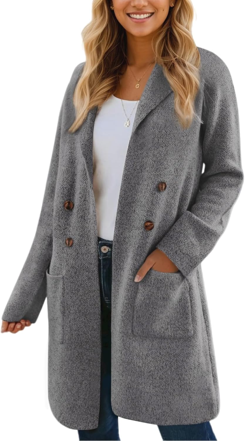 CiCiBird Women Fall Long Cardigan Sweater Trendy Knit Jacket Coat Dressy Blazer Coatigan