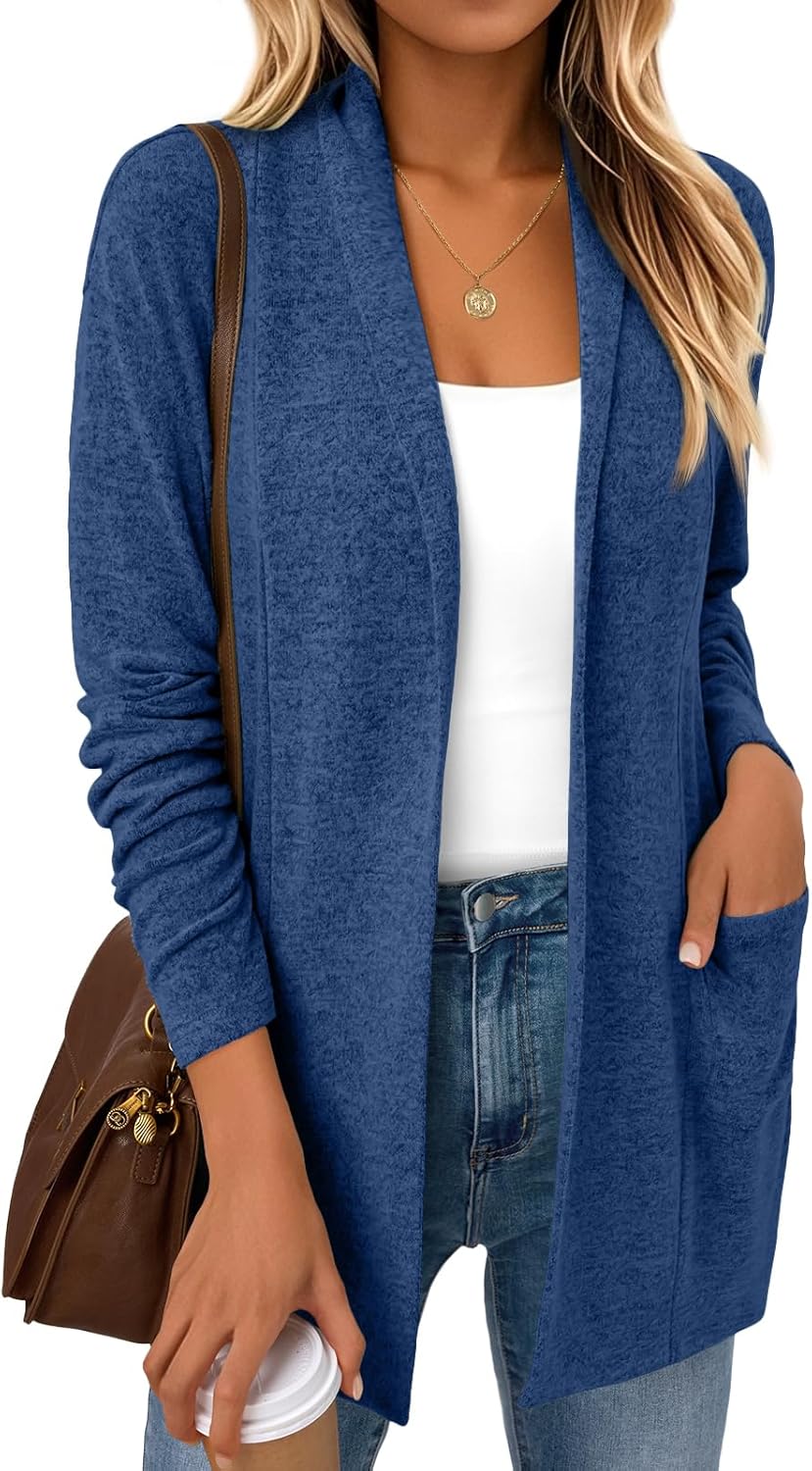 LILLUSORY Cardigan Sweaters for Women Lightweight Open Front Cardigans Casual Loose 2025 Fall Sweater with Pockets