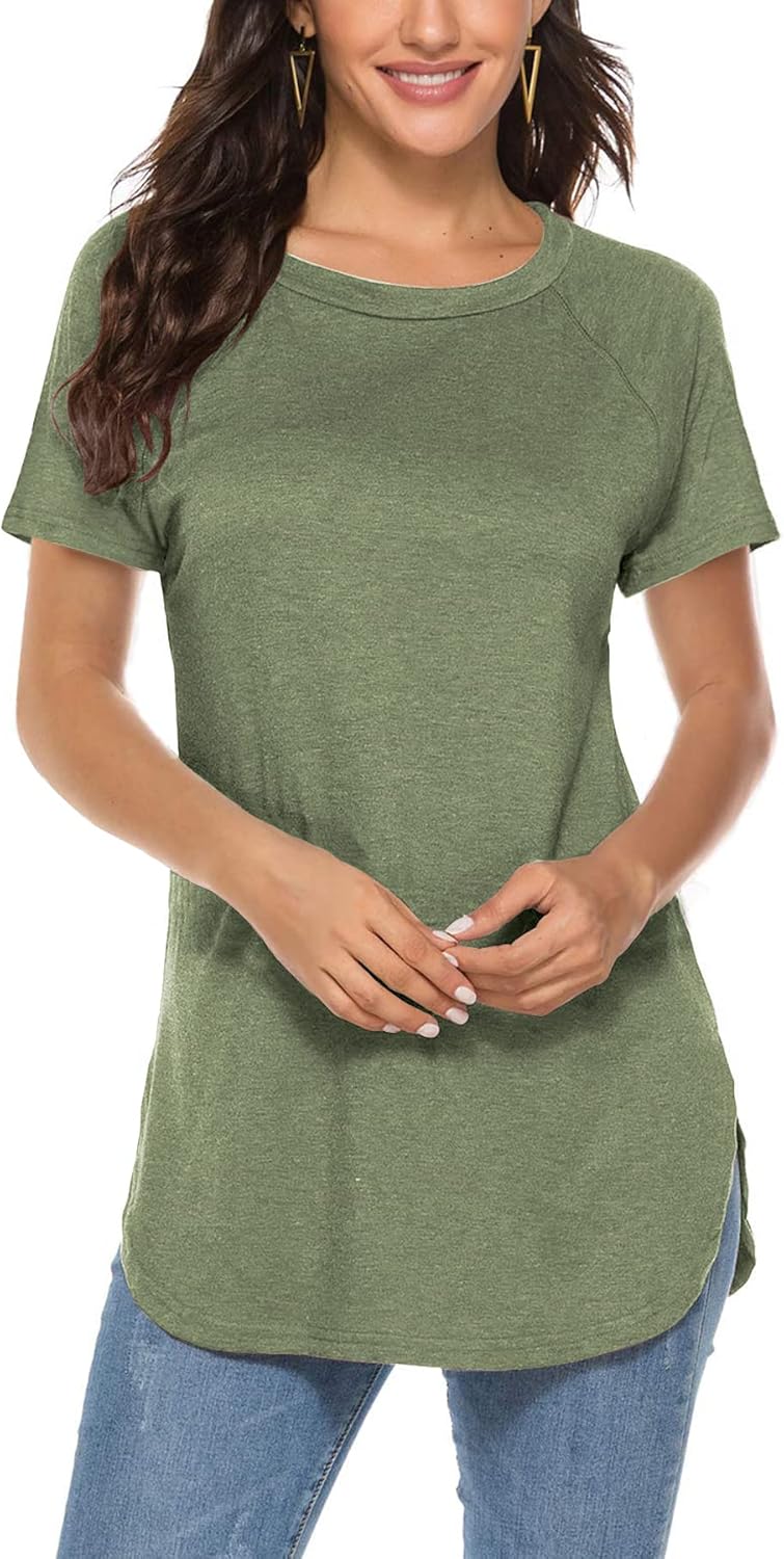 Newchoice Women's Casual Batwing Long Sleeve T Shirt Round Neck Basic Loose Tunic Tops