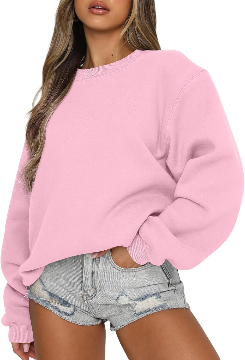 EFAN Womens Oversized Sweatshirts Hoodies Fleece Crewneck Sweaters Casual Tops Comfy Fall Fashion Outfits Winter Clothes 2025