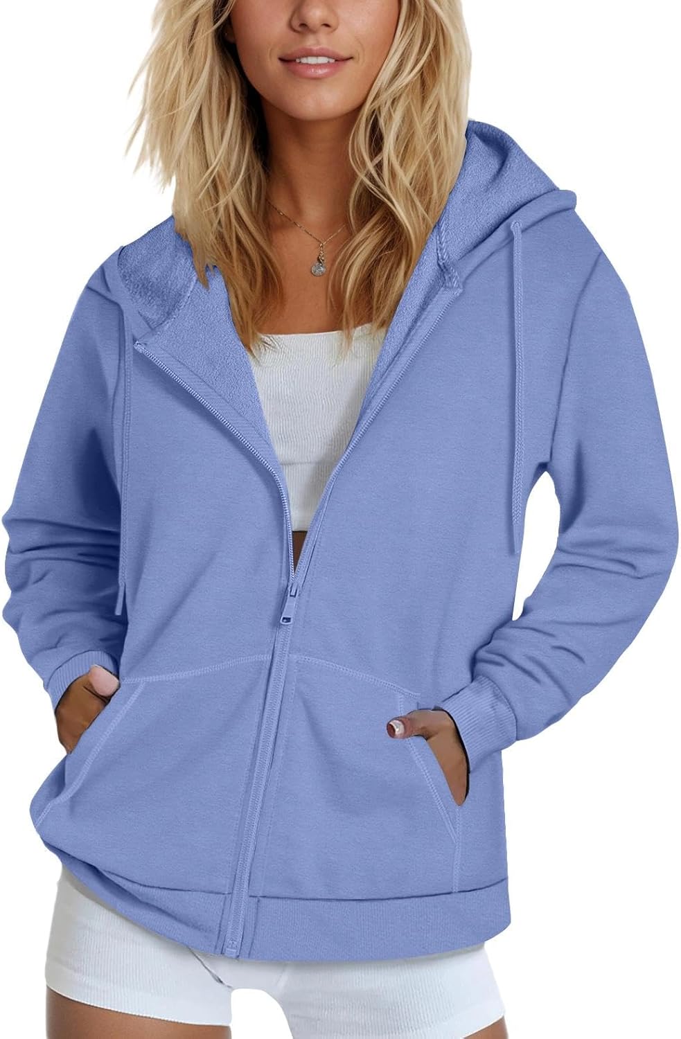 SMENG Womens Zip Up Hoodies Long Sleeve Fit Hooded Sweatshirts 2025 Casual Lightweight Jacket
