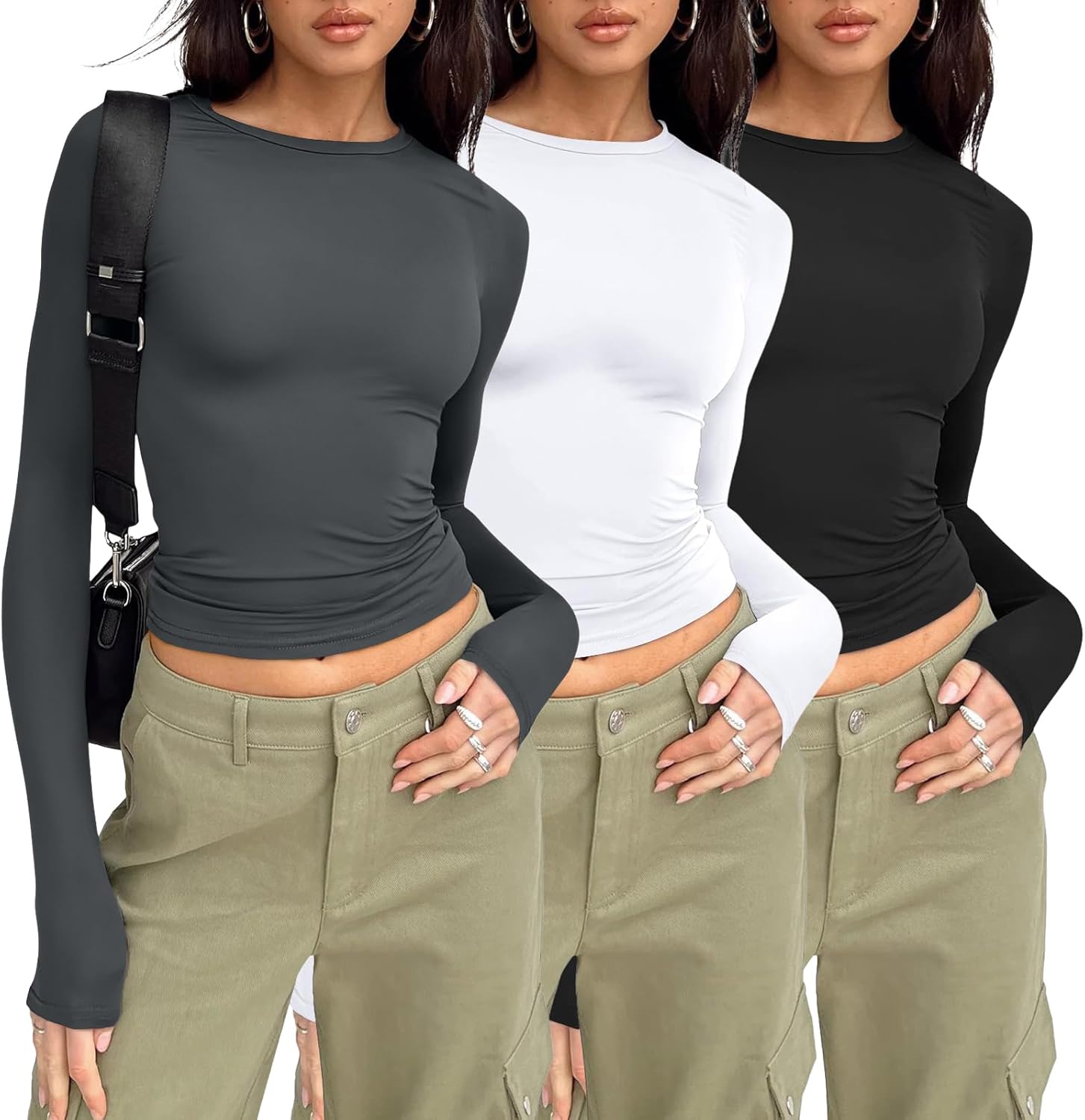 AUTOMET 3 Pack Womens Long Sleeve T Shirts Fall Fashion Basic Going Out Crop Tops Slim Fitted Winter Clothes 2025