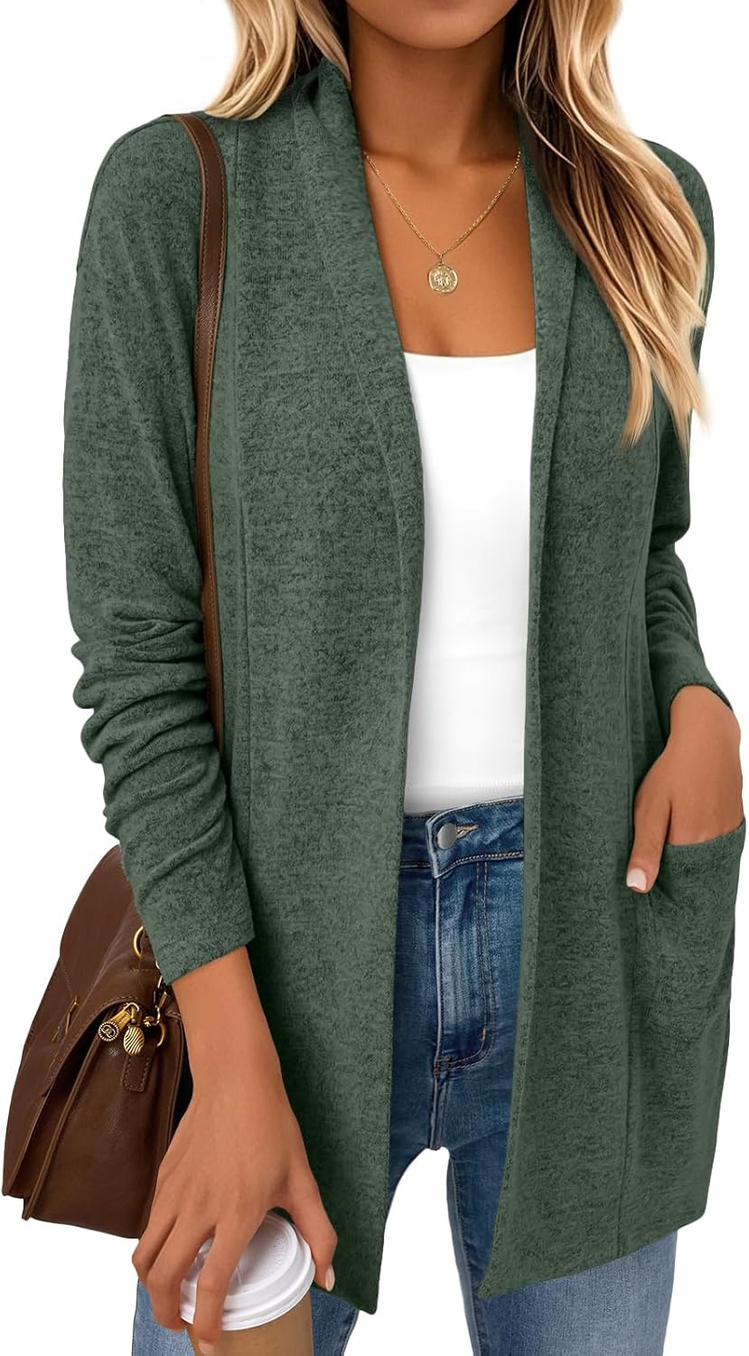 LILLUSORY Cardigan Sweaters for Women Lightweight Open Front Cardigans Casual Loose 2025 Fall Sweater with Pockets