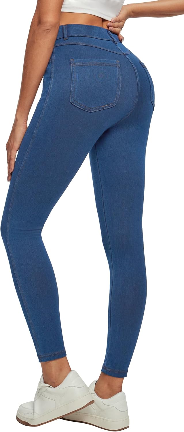 Ewedoos Women Jeans High Waisted Stretchy Skinny Jeans for Women Tummy Control Jeggings Pull on Jeans Leggings with Pockets