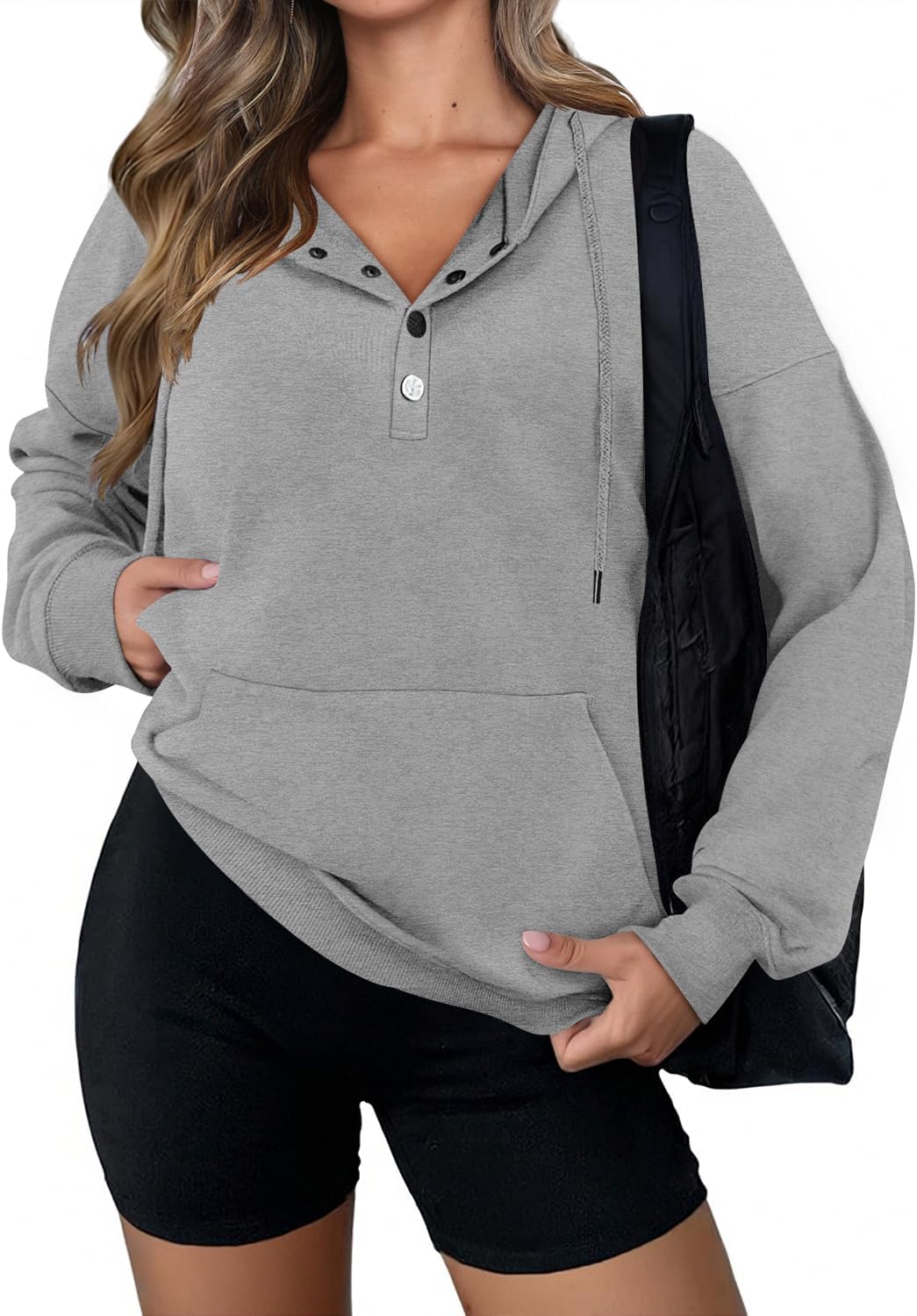 VIEACTIVEWEAR Hoodie for Women Tie Dye Sweatshirt Button Down Tops Casual Long Sleeve Oversize Pullover